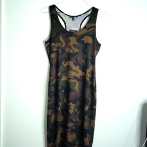 Fashion Nova Midi Army Fatigue Dress
